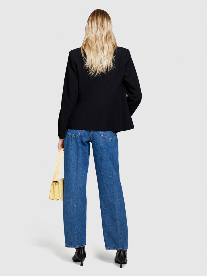 Loose fit jeans - women's relaxed fit jeans - Dark Blue | Sisley image number 3